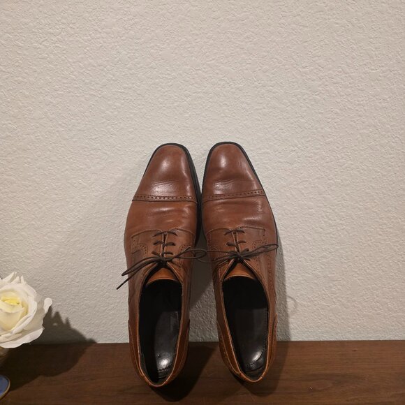 Bruno Magli Lansdale Leather Lace Up Cap Toe Oxfords Shoes Sz 14 - Picture 2 of 7